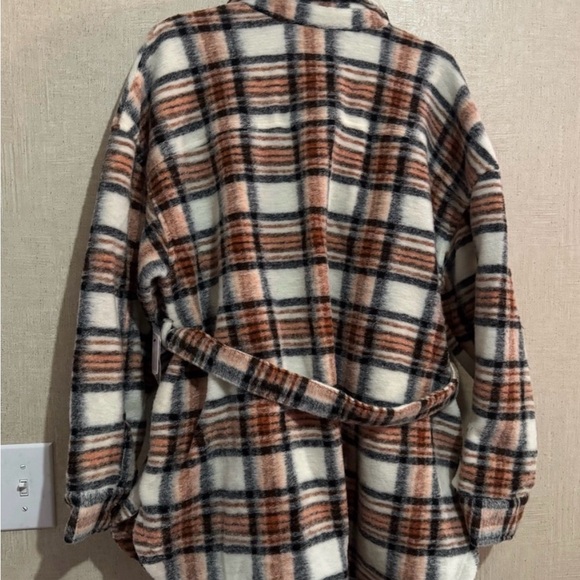 Plaid Belted Spring/Fall Jacket - Maternity - Picture 2 of 4